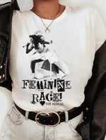 DTF (Black and White Feminine Rage microphone) 2-4 day TAT SCREEN PRE ORDER