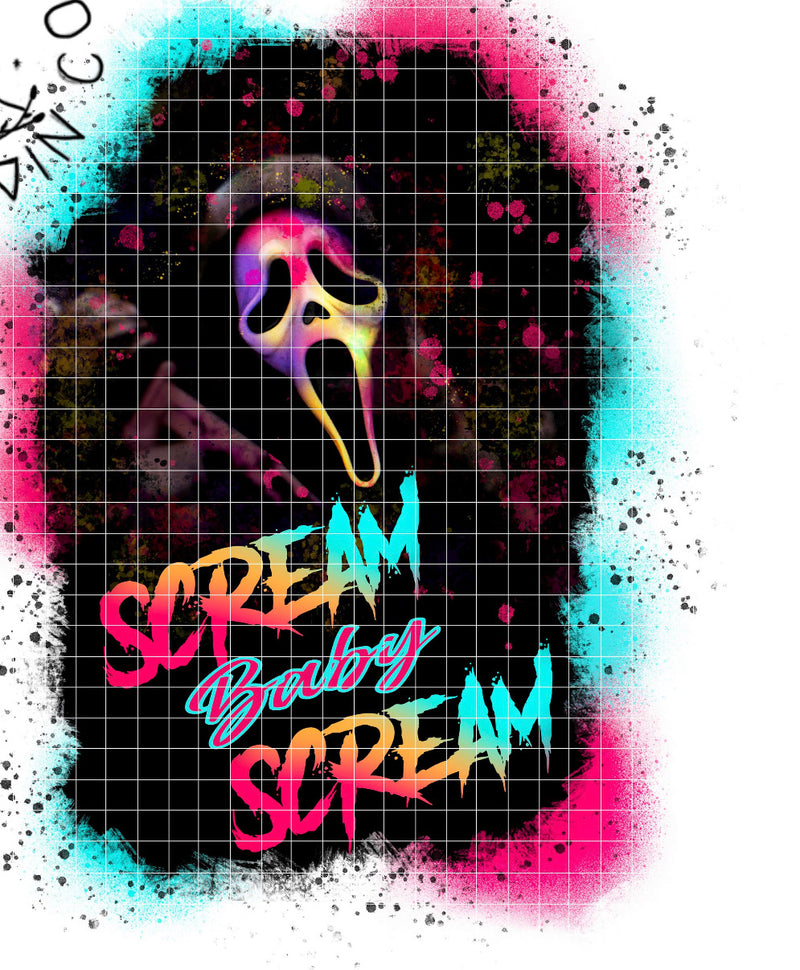 GHOSTFACE SCREAM BABY SCREAM dtf SCREEN  Pre order 3-5 business days