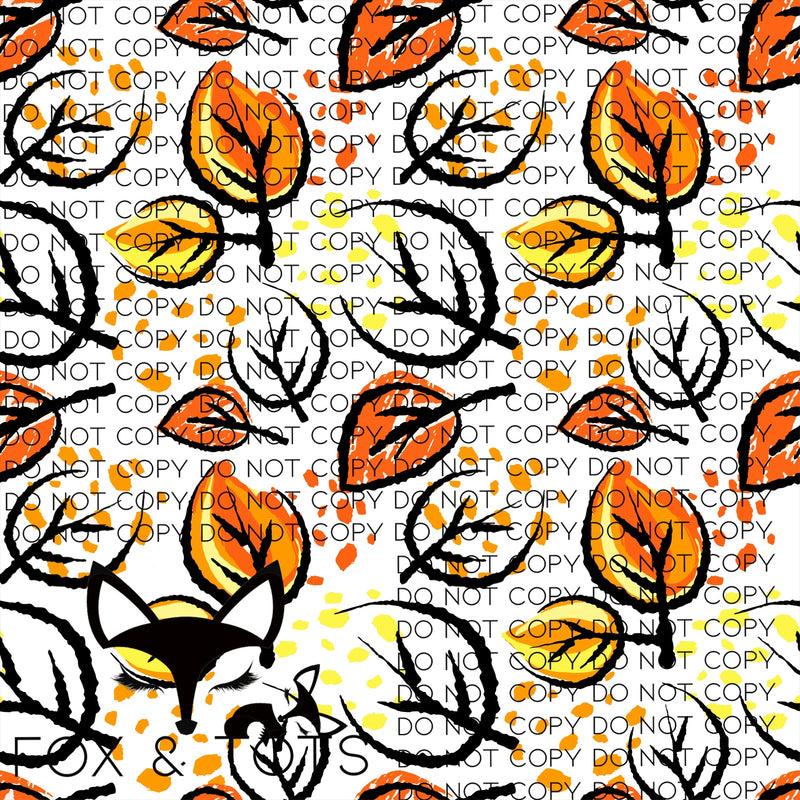 Watercolor Fall Leaves Fabric