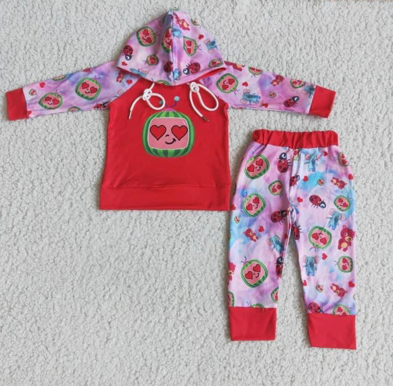 LONG SLEEVE HOODIE PINK COCOMELON SET 1.5 WEEK TAT