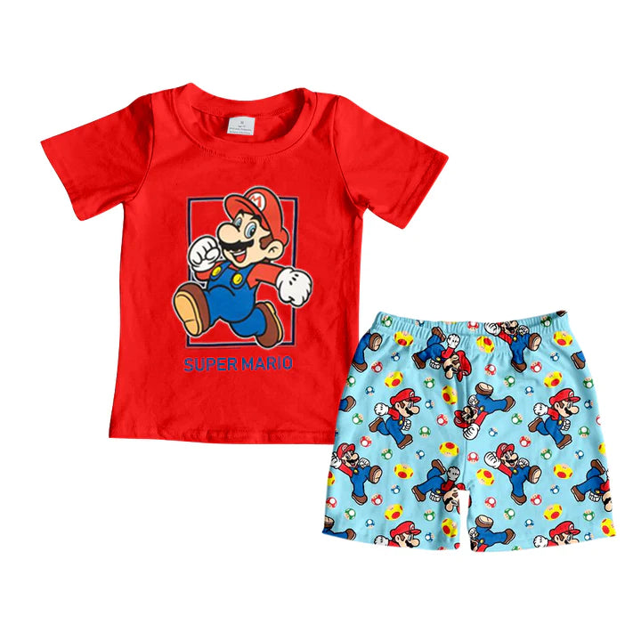 MARIO SHORT SET (blue)  pre order mid june delivery