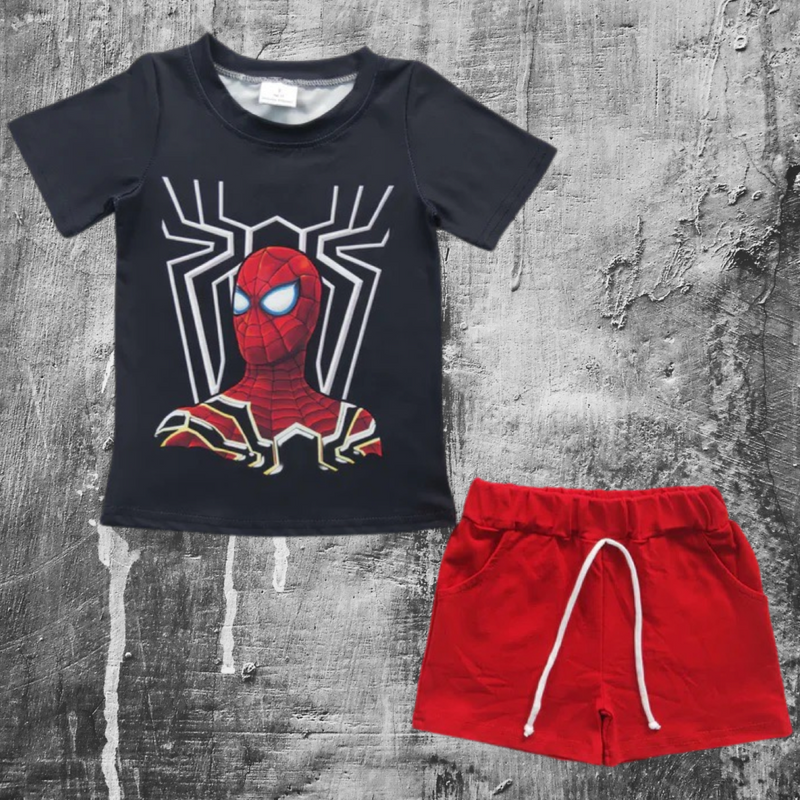 SPIDER-MAN SET - RED SHORTS SET 2 PC  ships beginning of MAY